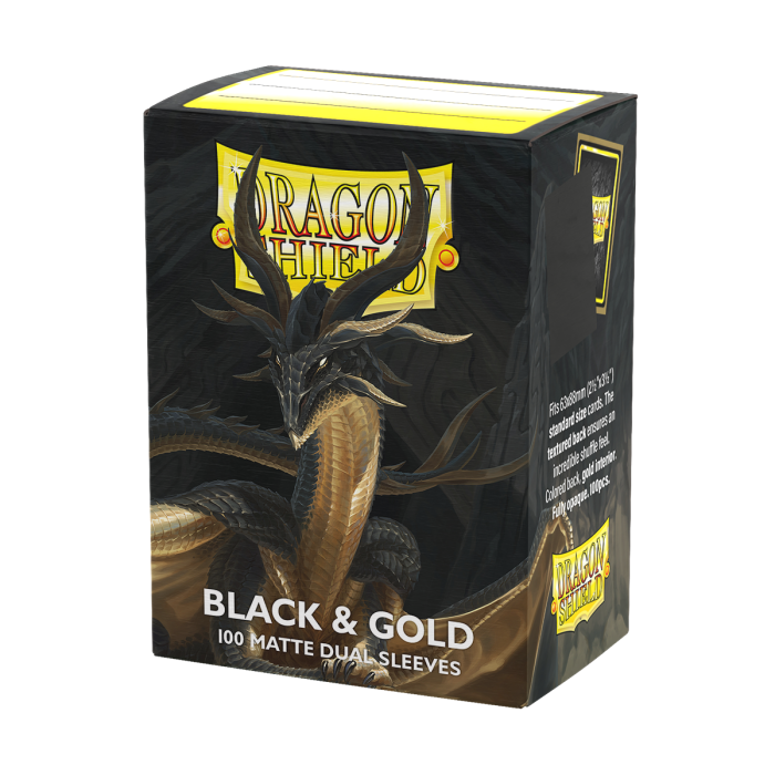 Dragon Shield Dual Matte Sleeves - Black & Gold | Grognard Games