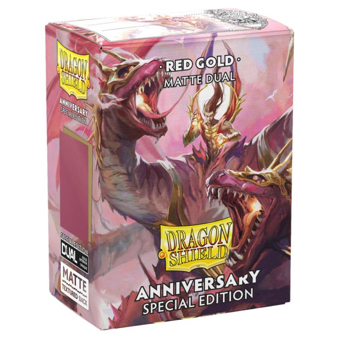 Dragon Shield Dual Matte Sleeves - Red/Gold Anniversary Special Edition | Grognard Games