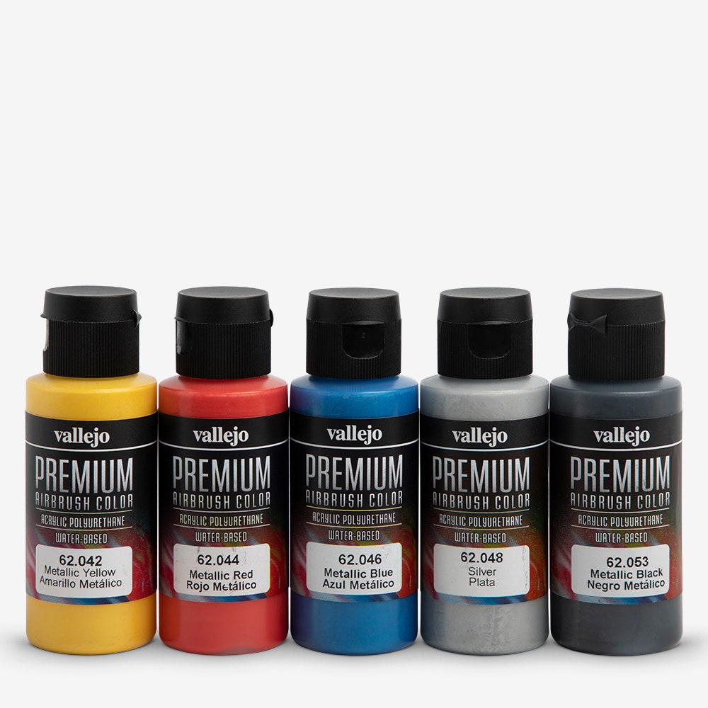 Vallejo Premium Airbush Color Polyurethane 5 Pack - Metallics | Grognard Games