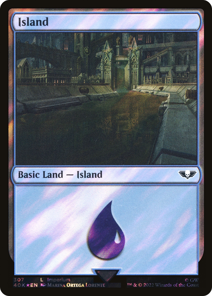 Island (307) (Surge Foil) [Universes Beyond: Warhammer 40,000] | Grognard Games