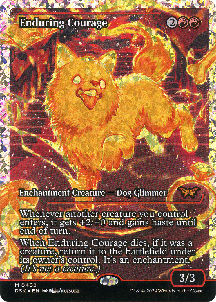 Enduring Courage (Japan Showcase Fracture Foil) [Duskmourn: House of Horror] | Grognard Games