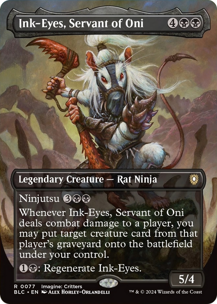 Ink-Eyes, Servant of Oni (Borderless) [Bloomburrow Commander] | Grognard Games