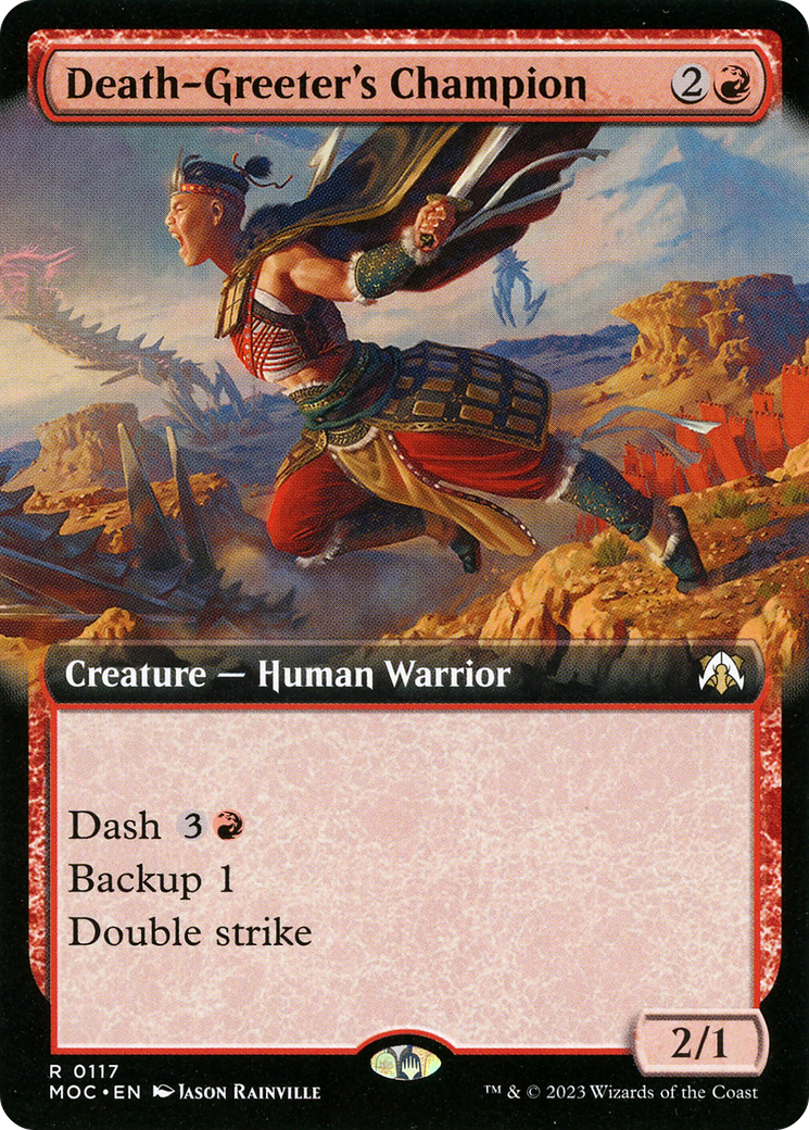 Death-Greeter's Champion (MOC-117) - March of the Machine Commander: (Extended Art) Foil | Grognard Games