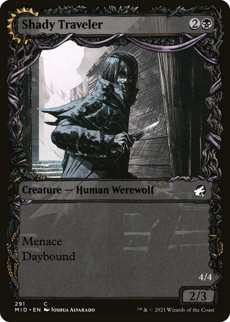 Shady Traveler // Stalking Predator (Showcase Equinox) [Innistrad: Midnight Hunt] | Grognard Games