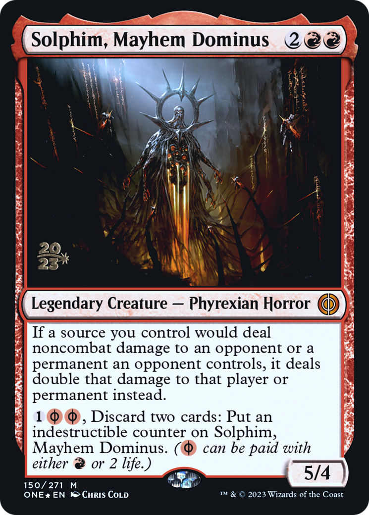 Solphim, Mayhem Dominus [Phyrexia: All Will Be One Prerelease Promos] | Grognard Games