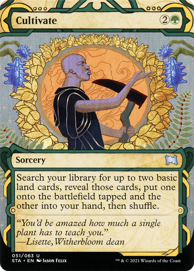 Cultivate (STA-051) - Strixhaven Mystical Archive: (Showcase) (Borderless) Etched Foil | Grognard Games