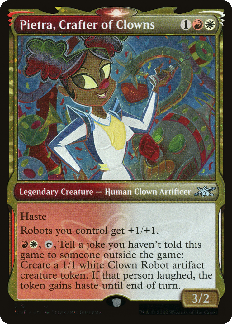 Pietra, Crafter of Clowns (Showcase) (Galaxy Foil) [Unfinity] | Grognard Games