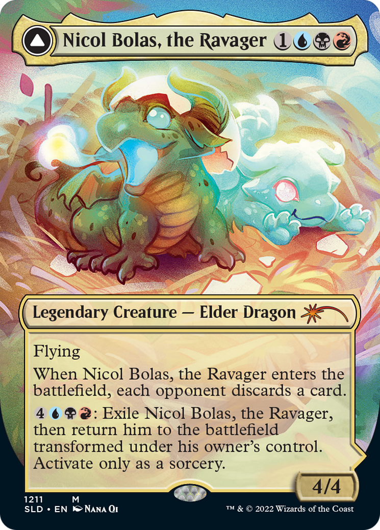 Nicol Bolas, the Ravager // Nicol Bolas, the Arisen (Display Commander) (Borderless) [Secret Lair: From Cute to Brute] | Grognard Games