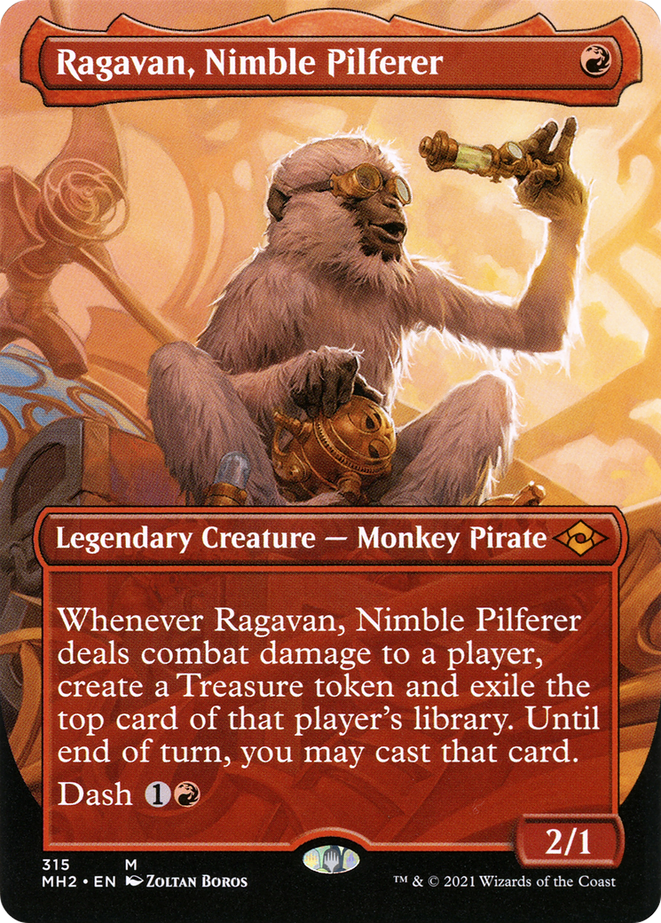 Ragavan, Nimble Pilferer (Borderless Alternate Art) [Modern Horizons 2] | Grognard Games