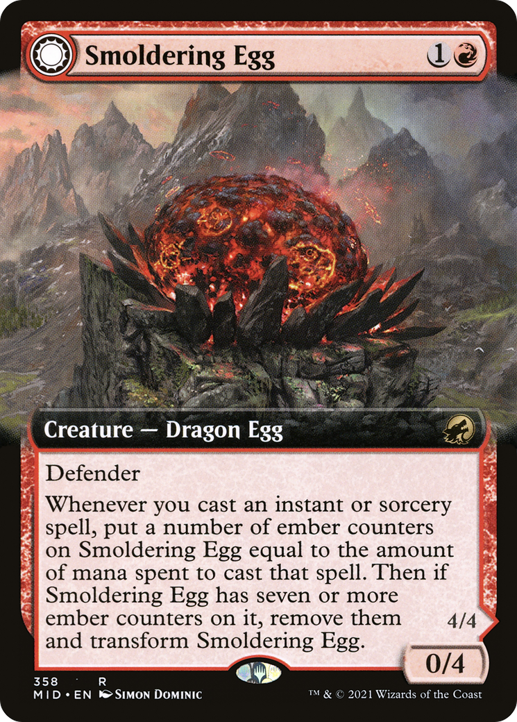 Smoldering Egg // Ashmouth Dragon (Extended) [Innistrad: Midnight Hunt] | Grognard Games