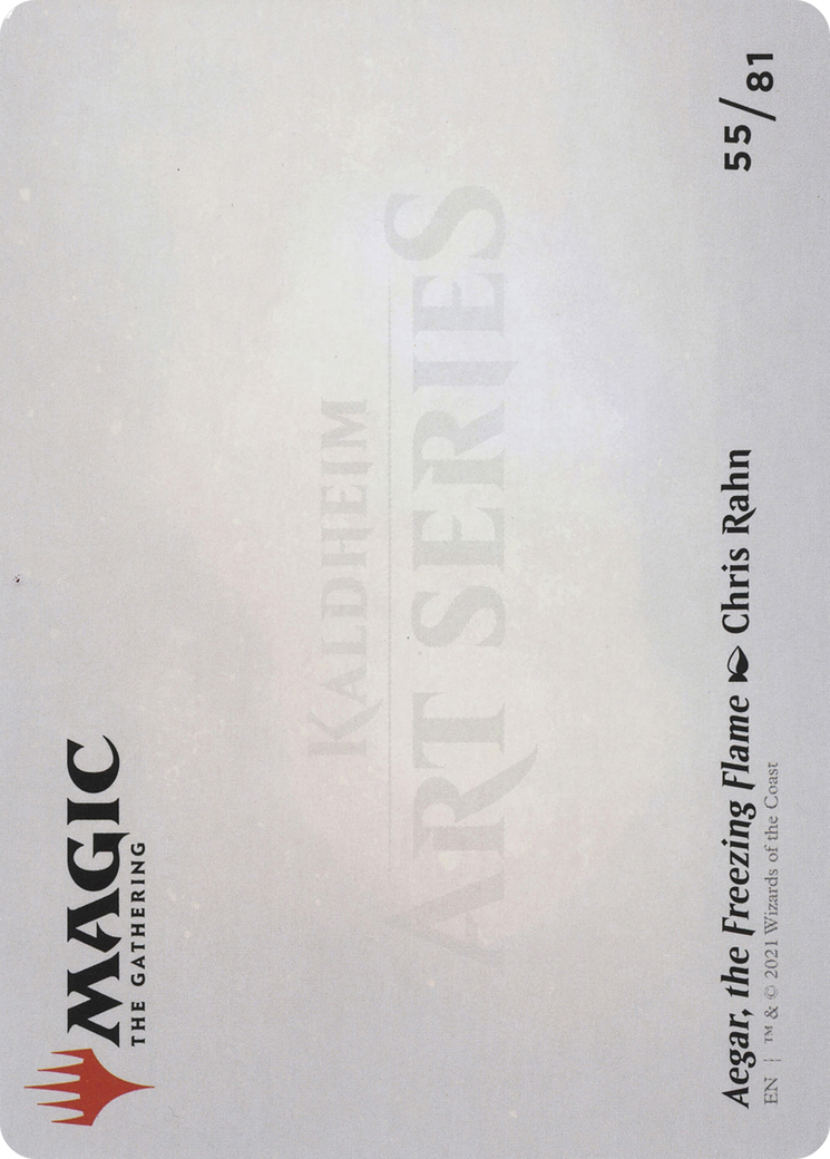 Aegar, the Freezing Flame // Aegar, the Freezing Flame (ASKHM-055) - Art Series: Kaldheim (Borderless) Foil | Grognard Games