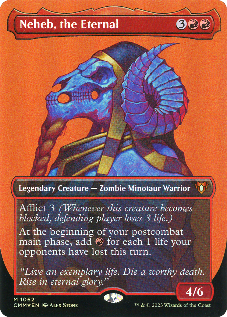 Neheb, the Eternal (Borderless Textured Foil Frame Break) [Commander Masters] | Grognard Games