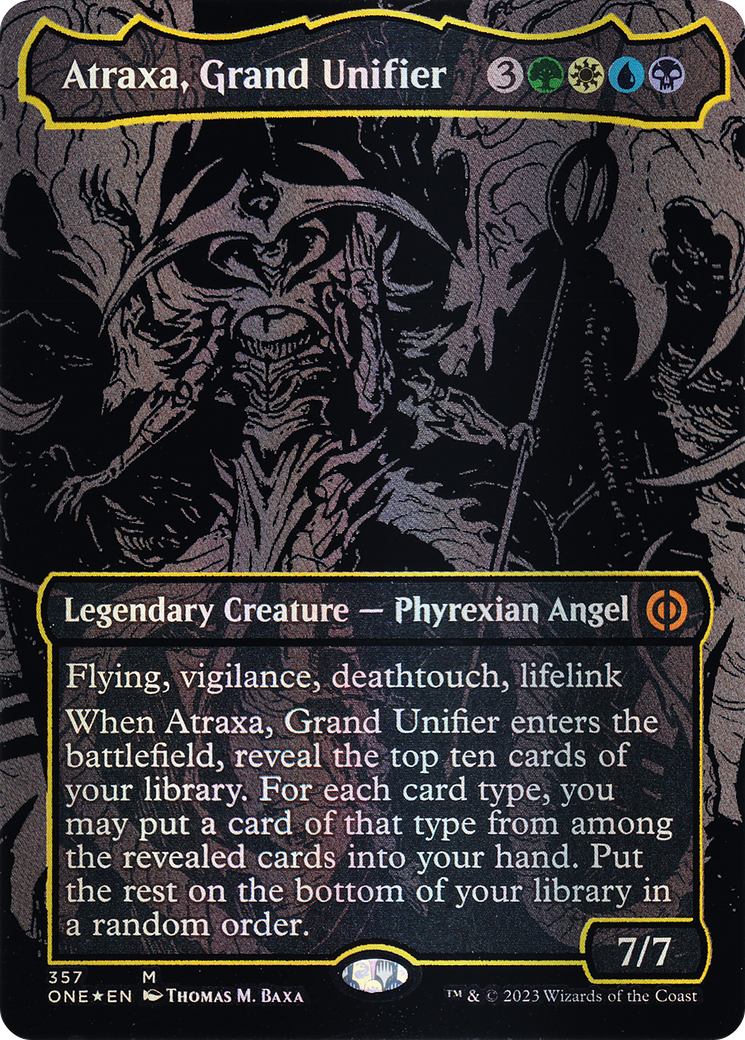 Atraxa, Grand Unifier (Oil Slick Raised Foil) [Phyrexia: All Will Be One] | Grognard Games