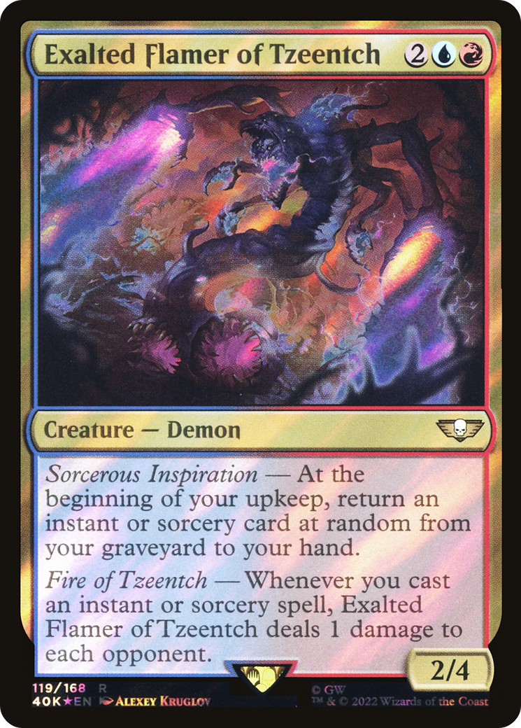 Exalted Flamer of Tzeentch (Surge Foil) [Universes Beyond: Warhammer 40,000] | Grognard Games
