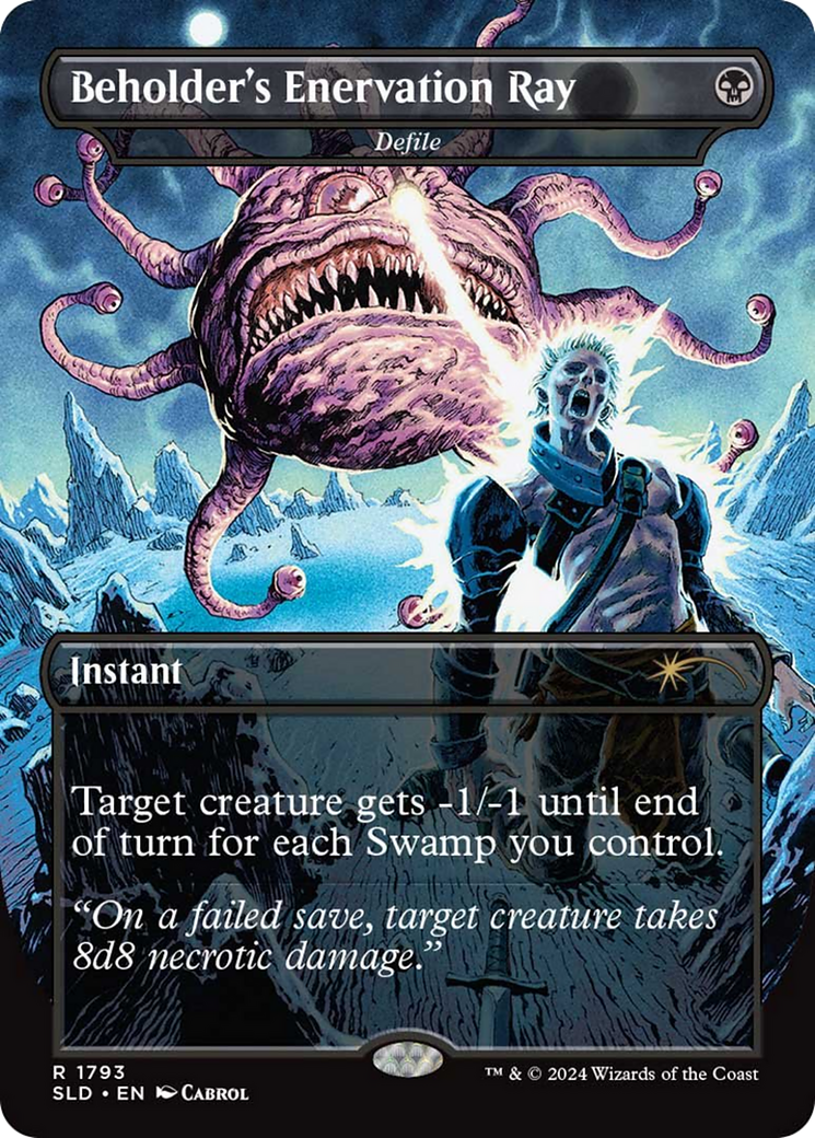 Defile (SLD-1793) - Secret Lair Drop / Beholder's Enervation Ray (Borderless) Foil | Grognard Games