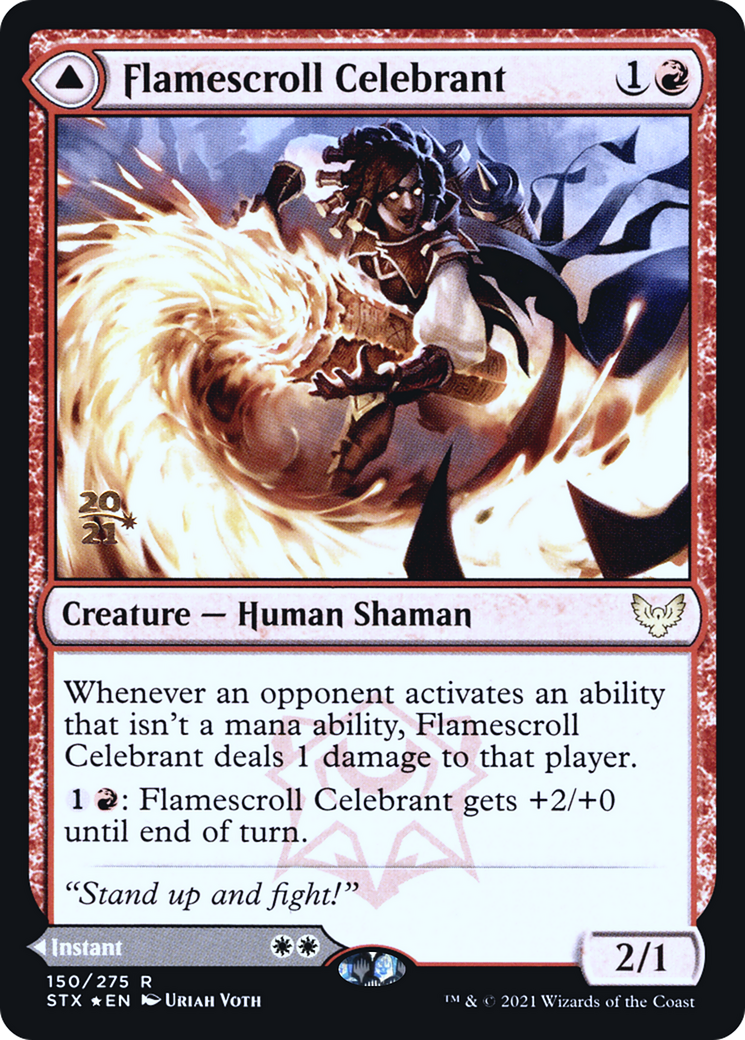 Flamescroll Celebrant // Revel in Silence [Strixhaven: School of Mages Prerelease Promos] | Grognard Games