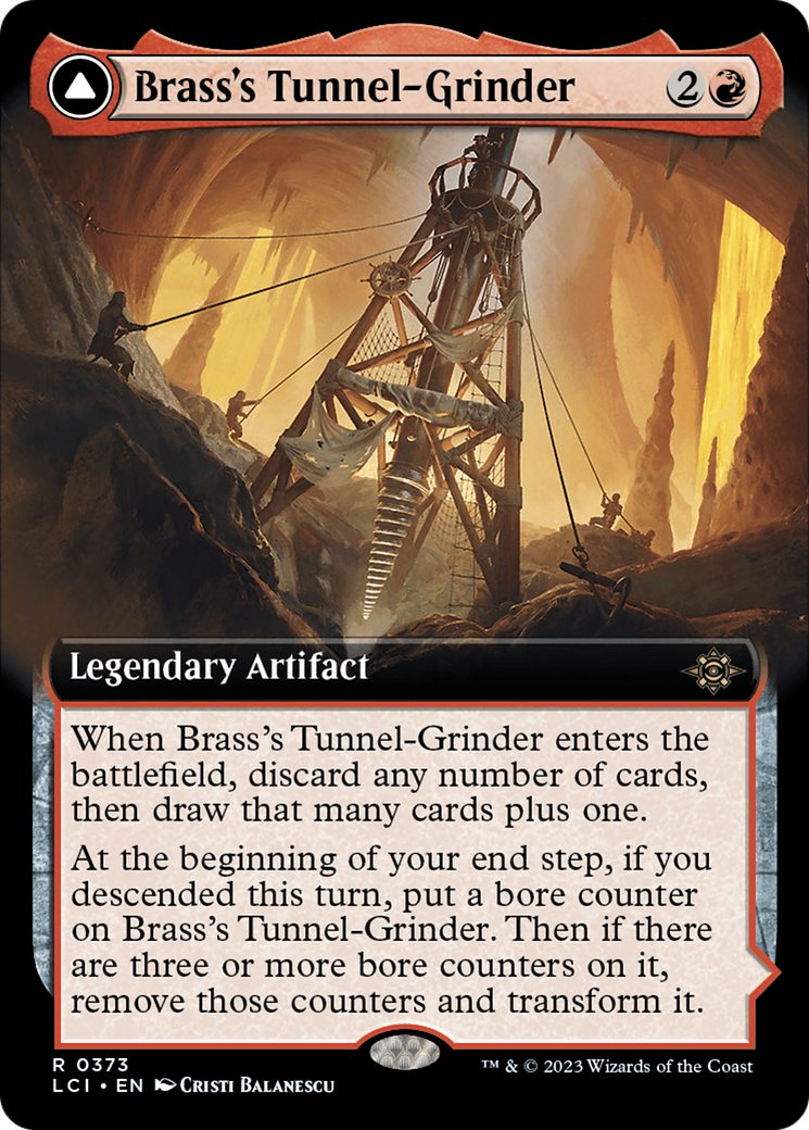 Brass's Tunnel-Grinder // Tecutlan, The Searing Rift (Extended Art) [The Lost Caverns of Ixalan] | Grognard Games