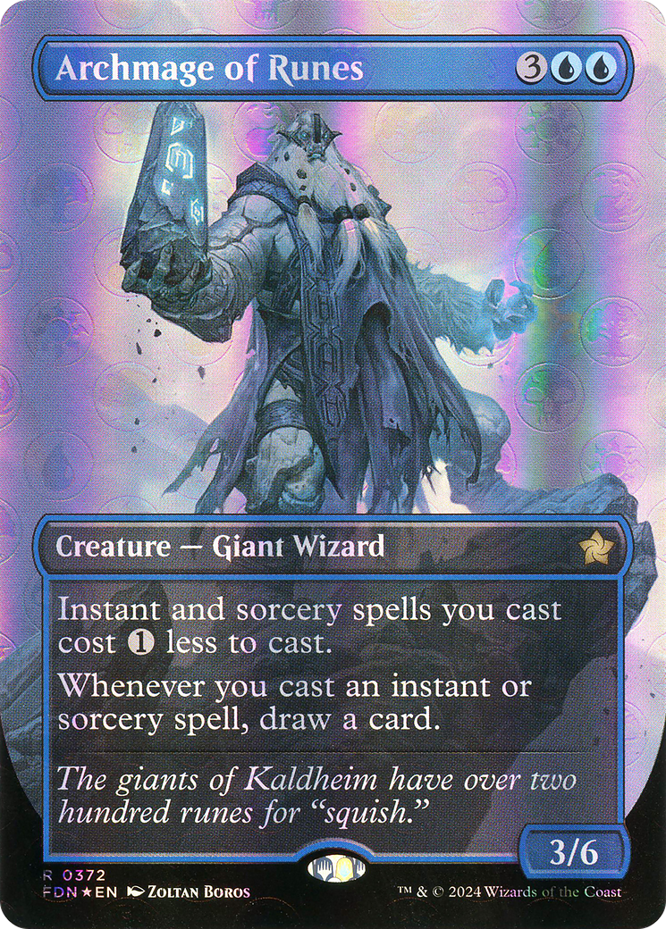 Archmage of Runes (Borderless) (Mana Foil) [Foundations] | Grognard Games