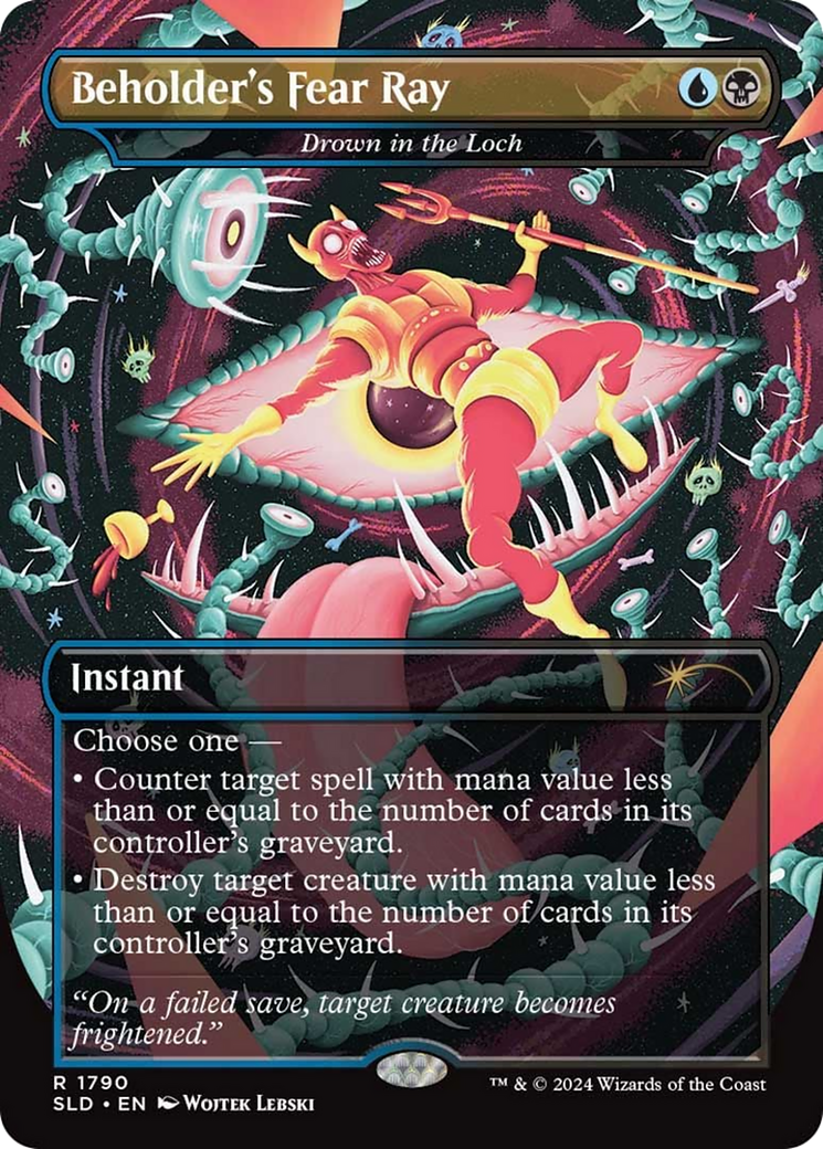 Drown in the Loch (SLD-1790) - Secret Lair Drop / Beholder's Fear Ray (Borderless) Foil | Grognard Games
