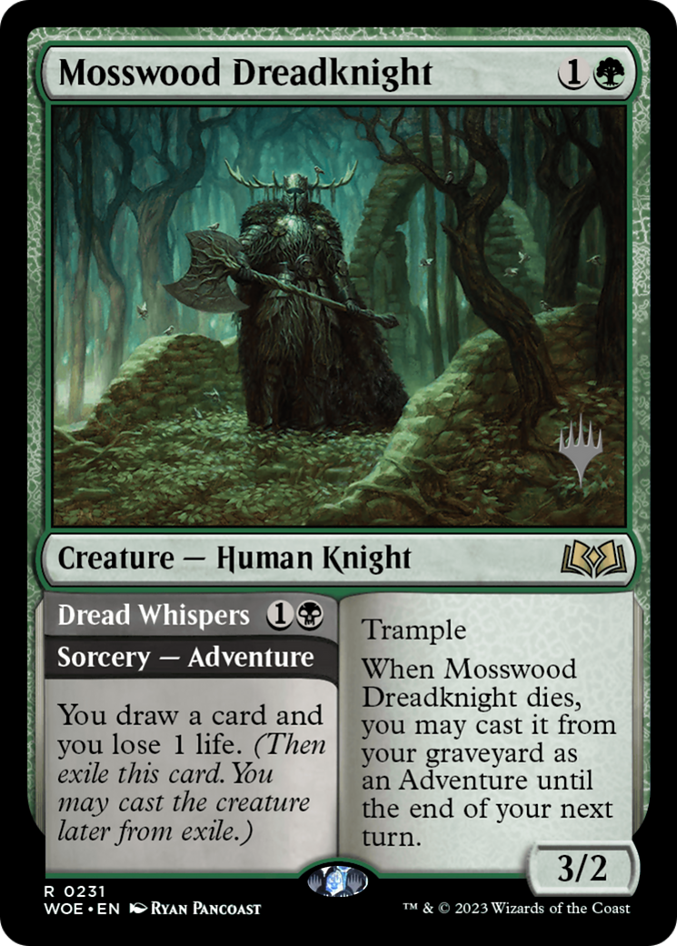 Mosswood Dreadknight // Dread Whispers (Promo Pack) [Wilds of Eldraine Promos] | Grognard Games
