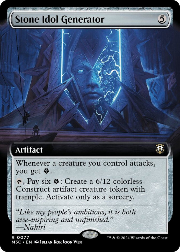 Stone Idol Generator (Extended Art) (Ripple Foil) [Modern Horizons 3 Commander] | Grognard Games