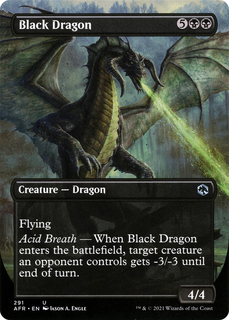 Black Dragon (Borderless Alternate Art) [Dungeons & Dragons: Adventures in the Forgotten Realms] | Grognard Games