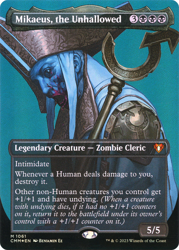 Mikaeus, the Unhallowed (Borderless Textured Foil Frame Break) [Commander Masters] | Grognard Games