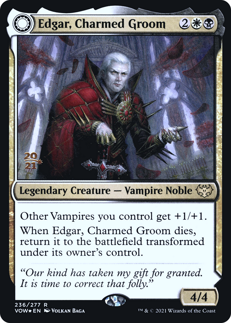 Edgar, Charmed Groom // Edgar Markov's Coffin [Innistrad: Crimson Vow Prerelease Promos] | Grognard Games