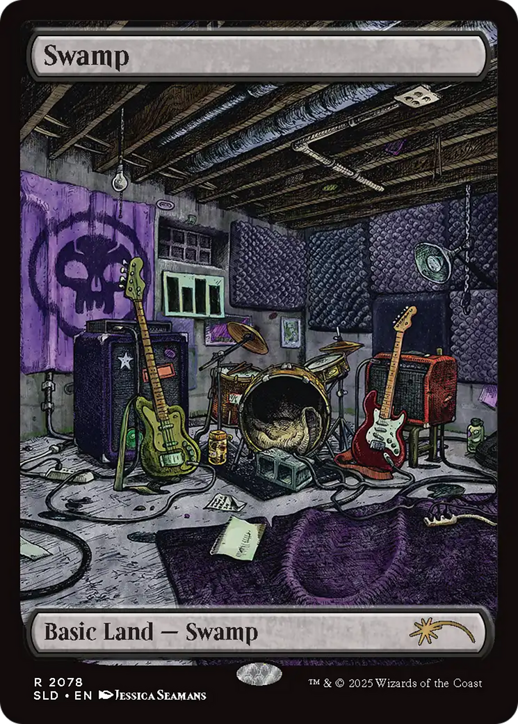 Swamp (SLD-2078) - Secret Lair Drop (Borderless) Foil | Grognard Games