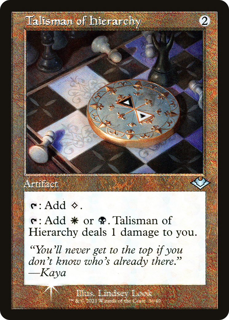 Talisman of Hierarchy (MH1-036) - Modern Horizons 1 Timeshifts Etched Foil | Grognard Games