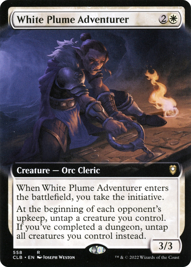 White Plume Adventurer (Extended Art) [Commander Legends: Battle for Baldur's Gate] | Grognard Games