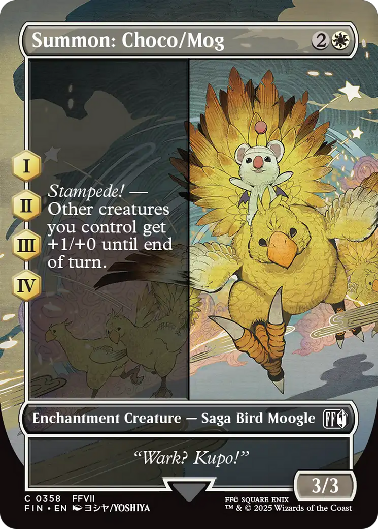 Summon: Choco/Mog (FIN-358) - FINAL FANTASY: (borderless, enchantment) (Borderless) | Grognard Games