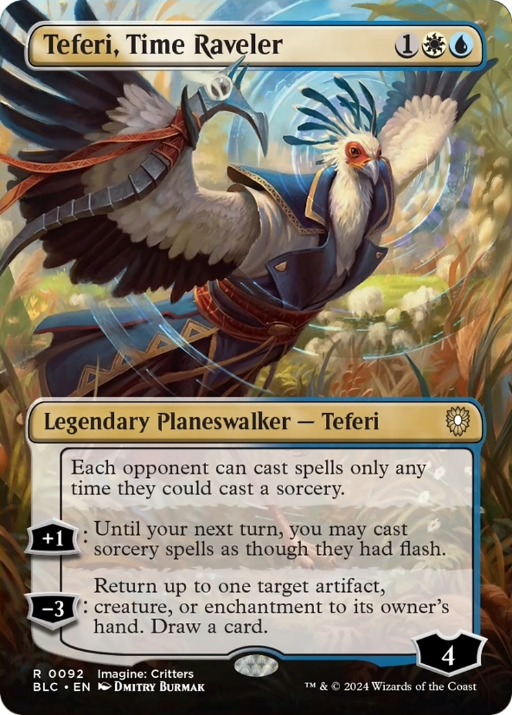 Teferi, Time Raveler (Borderless) [Bloomburrow Commander] | Grognard Games