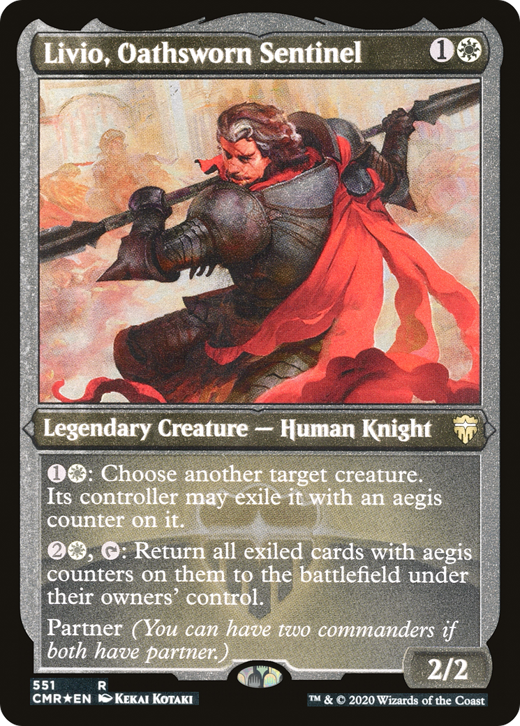 Livio, Oathsworn Sentinel (Etched) [Commander Legends] | Grognard Games