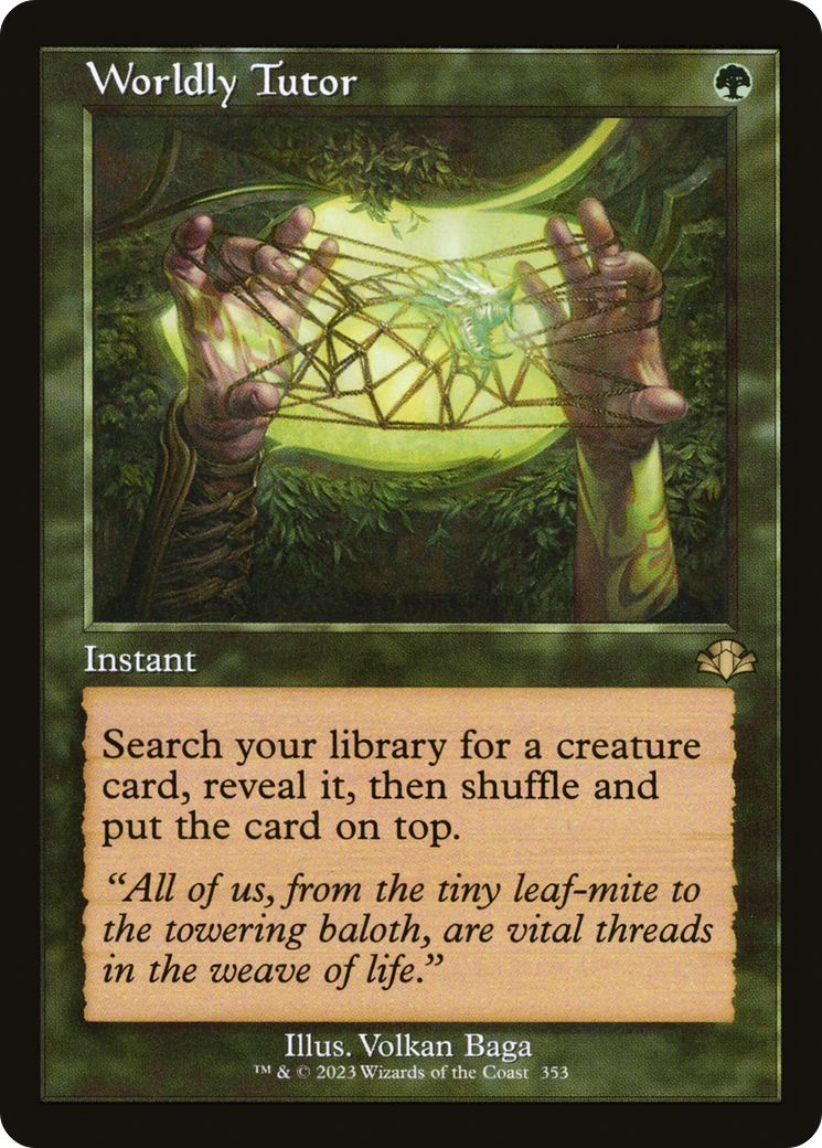 Worldly Tutor (Retro) [Dominaria Remastered] | Grognard Games