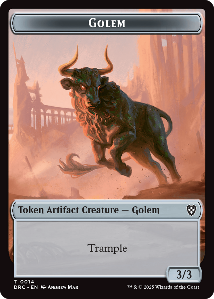 Golem (0014) // Thopter (0010) Double-Sided Token [Aetherdrift Tokens] | Grognard Games