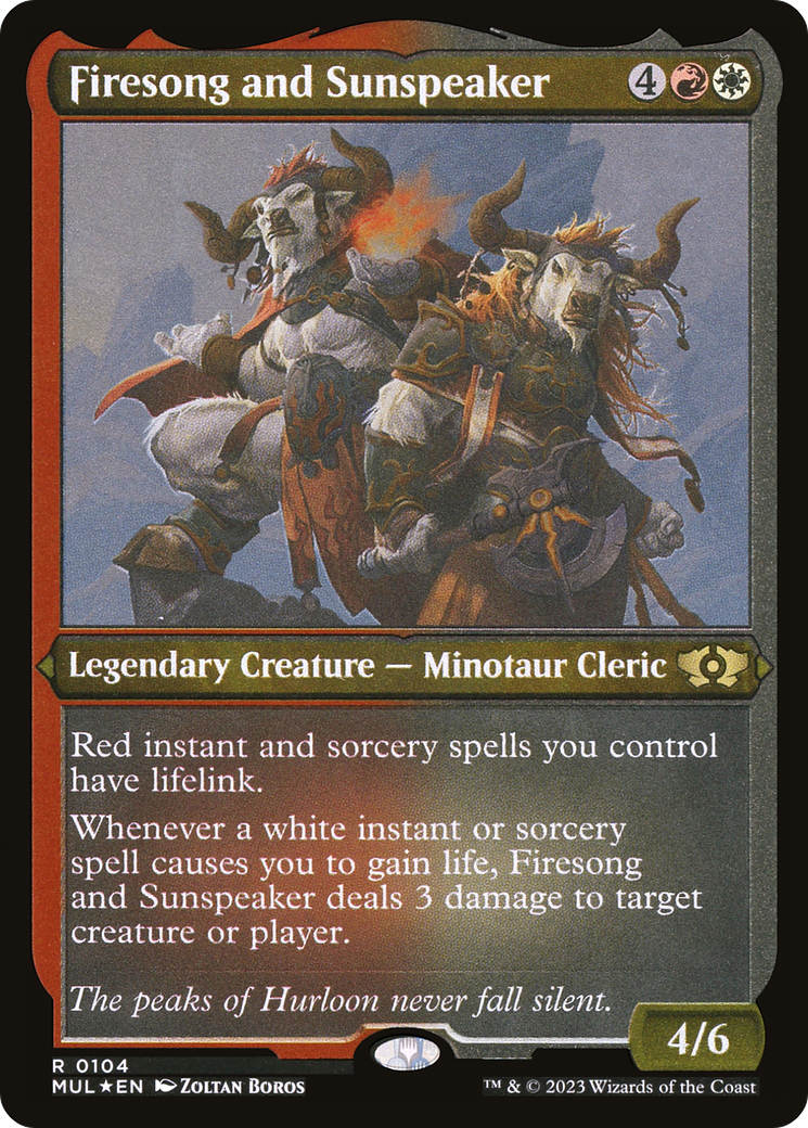 Firesong and Sunspeaker (Foil Etched) (MUL-104) - Multiverse Legends Foil | Grognard Games