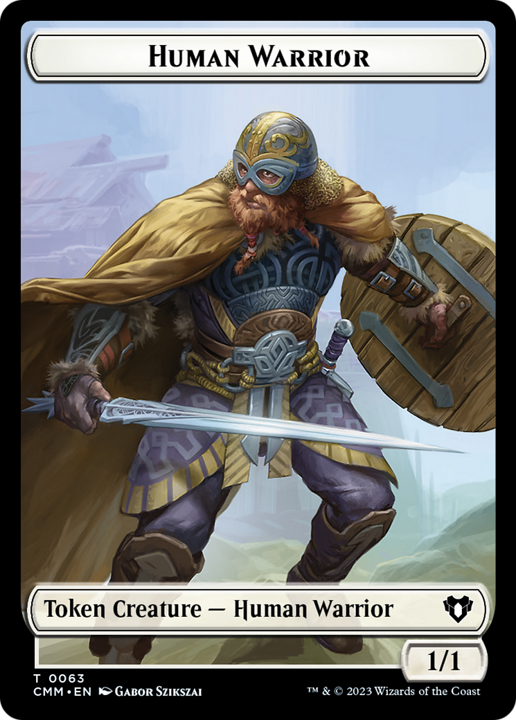 Human Warrior // Zombie Army Double-Sided Token [Commander Masters Tokens] | Grognard Games