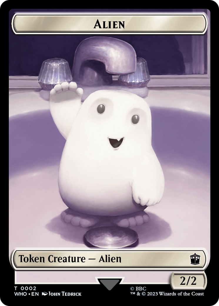 Alien // Alien Salamander Double-Sided Token [Doctor Who Tokens] | Grognard Games