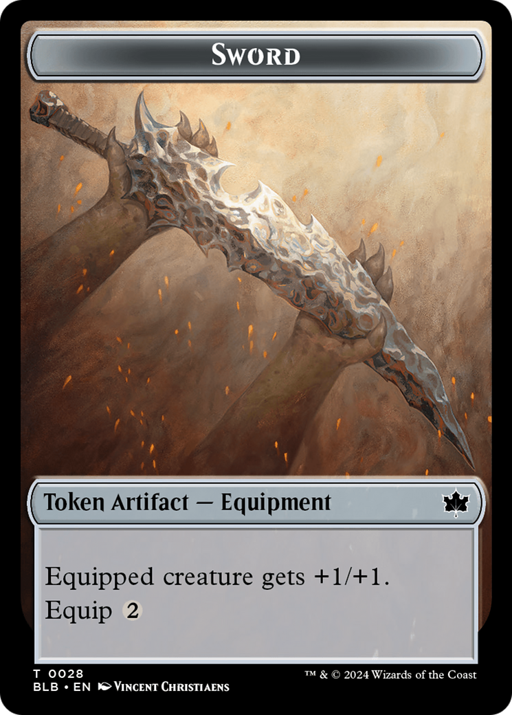 Sword (BLB-028) - Bloomburrow Tokens | Grognard Games