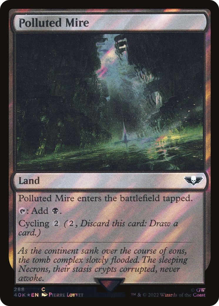 Polluted Mire (Surge Foil) [Universes Beyond: Warhammer 40,000] | Grognard Games