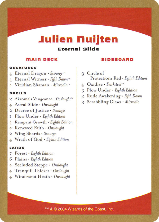 Julien Nuijten Decklist [World Championship Decks 2004] | Grognard Games