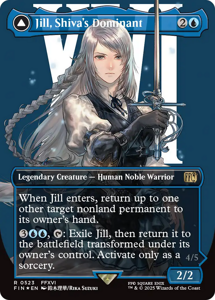Jill, Shiva's Dominant // Shiva, Warden of Ice (Borderless) (Surge Foil) [FINAL FANTASY] | Grognard Games