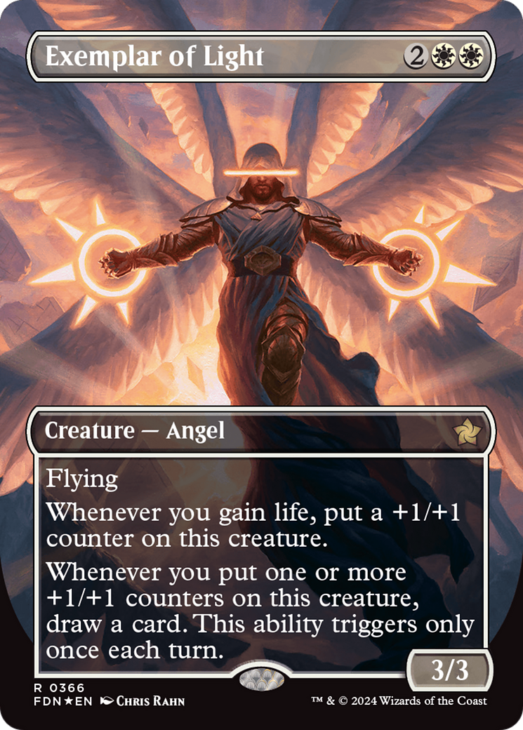 Exemplar of Light (Borderless) (Mana Foil) [Foundations] | Grognard Games