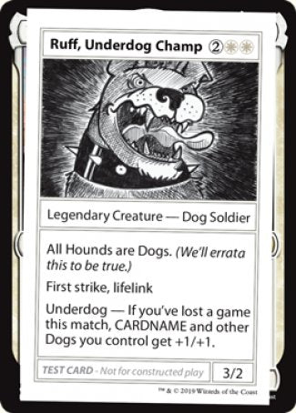 Ruff, Underdog Champ (2021 Edition) [Mystery Booster Playtest Cards] | Grognard Games