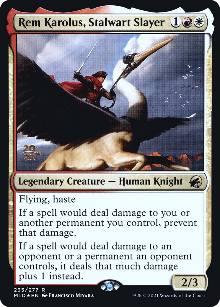 Rem Karolus, Stalwart Slayer [Innistrad: Midnight Hunt Prerelease Promos] | Grognard Games