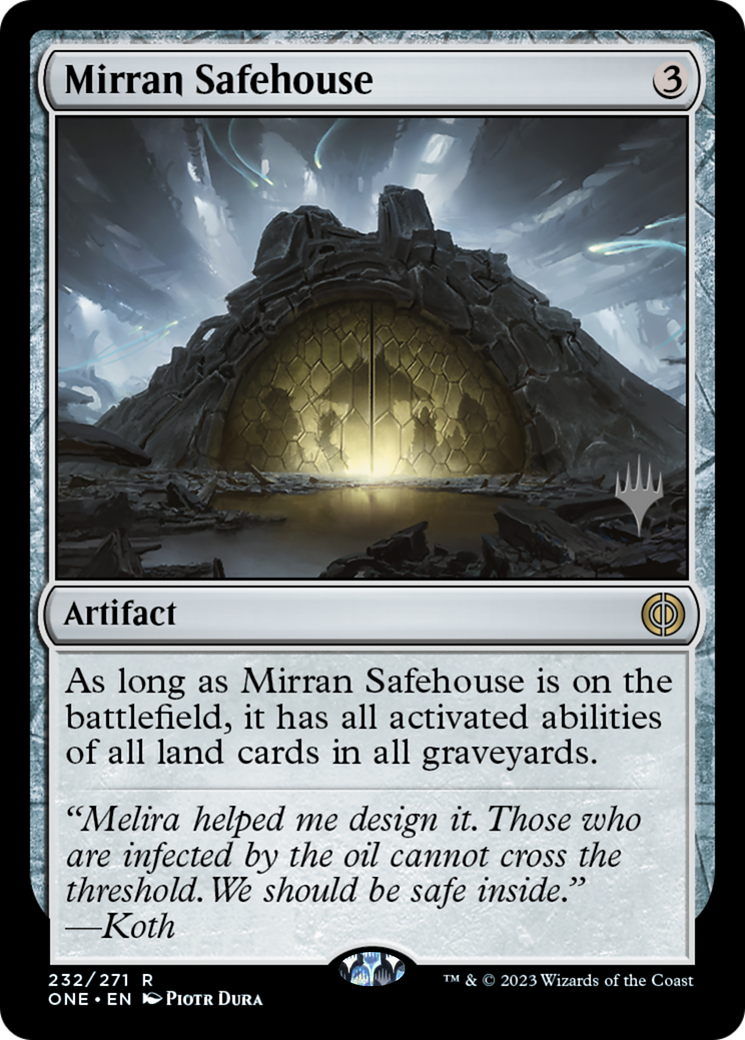 Mirran Safehouse (Promo Pack) [Phyrexia: All Will Be One Promos] | Grognard Games