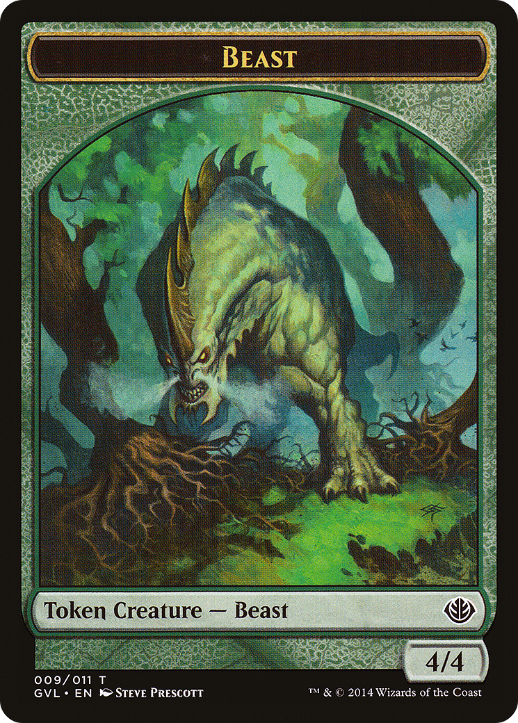 Beast Token (009/011) (Garruk vs. Liliana) [Duel Decks Anthology Tokens] | Grognard Games