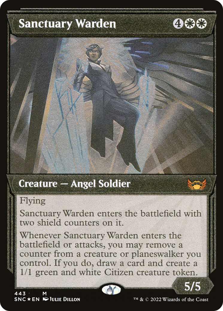 Sanctuary Warden (Showcase Art Deco Foil Etched) [Streets of New Capenna] | Grognard Games