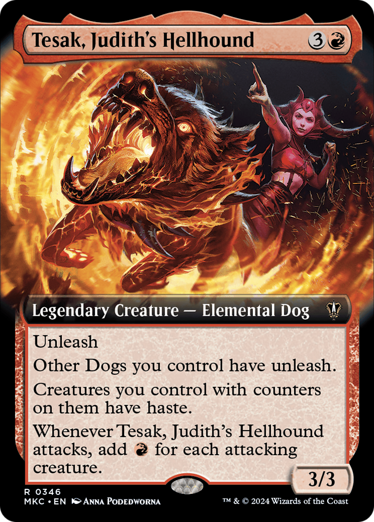 Tesak, Judith's Hellhound (Extended Art) [Murders at Karlov Manor Commander] | Grognard Games